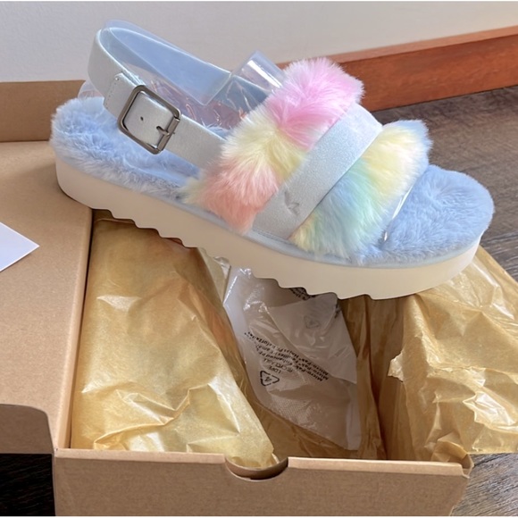 Koolaburra by UGG Fuzz'd Out Women's Sandal Slippers Multicolor New!! - Picture 4 of 8